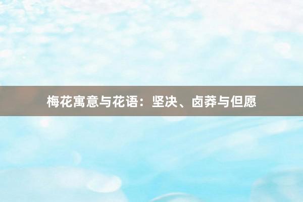 梅花寓意与花语：坚决、卤莽与但愿